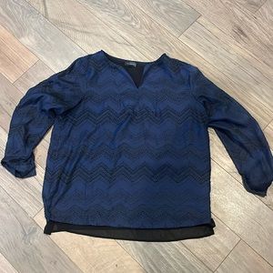Blue and black blouse
